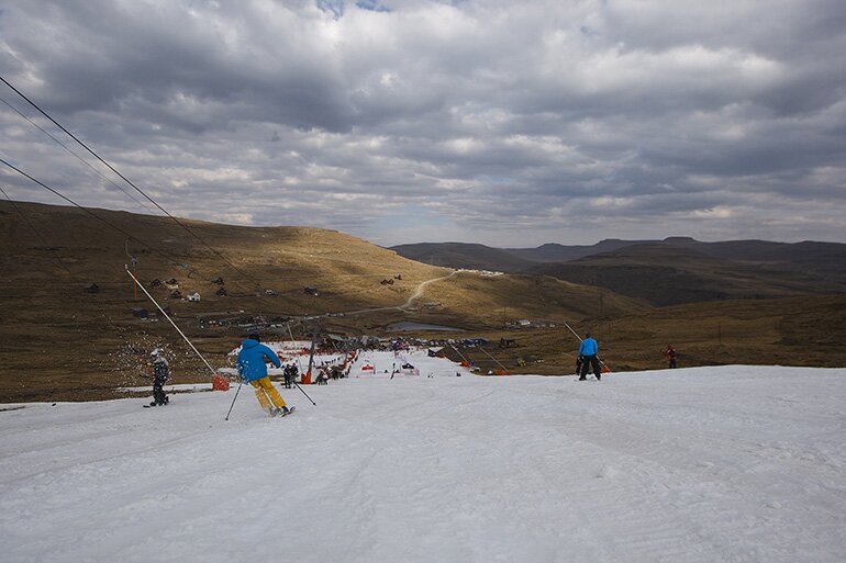 Enjoying the view from the top of the mountain.