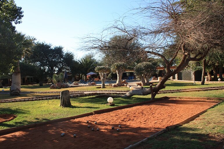 An oasis, Kalahari Anib Lodge.