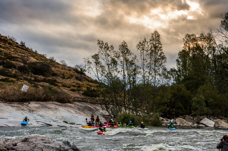 After the competition, all the kayakers jumped straight back into the water for more fun.