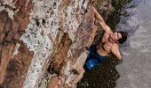 Brendon Salzer scouting the upcoming route, choosing the perfect line.