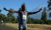 Running on the African continent.