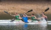 Two of the girls K2's (From left): Kerry Segal, Kayla de Beer, Brittany Petersen, Donna Hutton prepare for the ICF Junior & U23 Canoe Sprint World Championships in Montemor-o-Velho, Portugal in July.