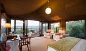 Safari Tent 2 with stunning views overlooking the plains.