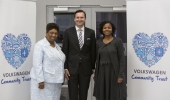 Angie Motshekga, Minister of Basic Education with Thomas Schaefer, VWSA Managing Director and Nonkqubela Maliza, Corporate and Government Affairs Director at the 25th year celebrations of the Volkswagen Community Trust.