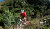 Renowned for winning the 2009 Dakar Rally, Stellenbosch based racing and rally driver, Giniel De Villiers has added the Pennypinchers Origin Of Trails two- day mountain bike stage race to his Dakar racing fitness regime. Seen here: Giniel De Villiers in action during the 2014 FNB W2W MTB Race.