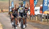 Meron Teshome celebrates his farewell victory for the MTN-Qhubeka feeder team at the Bestmed Satellite Classic, presented by ASG, on Saturday. 