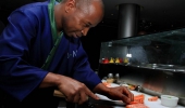 Umai Sushi Ched Eric Manyenkawu creating his delicious Sushi. 