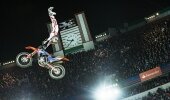 Dany Torres of Spain performs during the finals of the first stop of the Red Bull X-Fighters World Tour at the Monumental Plaza de toros in Mexico City, Mexico on March 14, 2014.