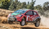 Castrol Team Toyota's Leeroy Poulter and navigator Elvéne Coetzee