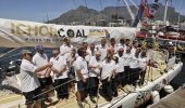 Team IchorCoal celebrates their arrival in Cape Town with Stormhoek.