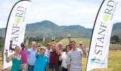 L to R: Jorika Dreyer (Raka), Tariro Masayiti (Springfontein & Chairperson Stanford Wine Route), Neil Patterson (Misty Mountains), Sandra Lotz (Stanford Wine Route), Peter Kastner (Stanford Hills), Reinhard Odendaal (Walker Bay Vineyards), Naas Terblanche (Vaalvlei), Lela Stubbs (Sir Robert Stanford Estate), Laing de Villiers (Boschrivier) 