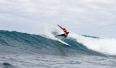 Eithan Osborne en route to victory at the Billabong Junior Series Presented By Bos