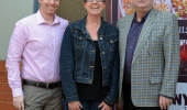 From left to right, OKI's Greg Sellars, Tracey Pitout, Johannesburg Child Welfare, and the inimitable comedian, Mark Banks.