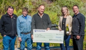 Martin Moore (Cellar Master of Durbanville Hills Wines); Digs Pascoe (Founding Trustee & CEO of Space for Elephants); Jasper Cloete (Trustee & Treasurer of Space for Elephants); Lize-Marie Gradwell (Marketing Manager of Durbanville Hills Wines); Albert Gerber (Managing Director of Durbanville Hills Wines)