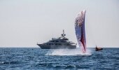 Pawel Faron (POL) skims the waters of Monaco. 