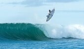 Caption: Reigning WSL Champion Gabriel Medina (BRA) posted the highest two-wave heat total of the competition in Round 3 today, a near perfect 19.07.