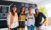 Reigning two-time ASP Women's World Champion and defending event winner Carissa Moore (HAW) is joined by wildcard Teresa Bonvalot (PRT), current ASP World No. 2 Tyler Wright (AUS) and ratings leader Sally Fitzgibbons (AUS).