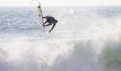 LANDES, Southwest France (Thursday, October 2, 2014): Kolohe Andino of San Clemente, California, USA (pictured) advanced into the Quarterfinals of the Quiksilver Pro France, winning his Round 4 heat on Thursday October 2, 2014. Andino defeated 3X ASP World Champion Mick Fanning and Matt Wilkinson (AUS) posting an excellent 8.67 ride (out of a possible ten), in his two wave tally.