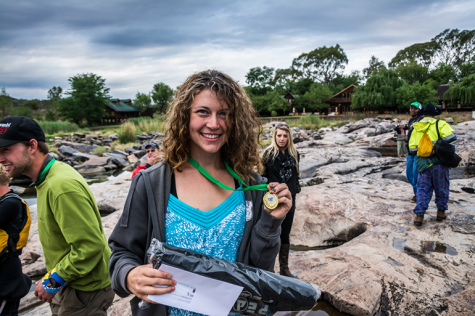 Ashlee Cramb of Adventure Life, who is new to kayaking, took on her first wave and won gold in the Beginner Female category.