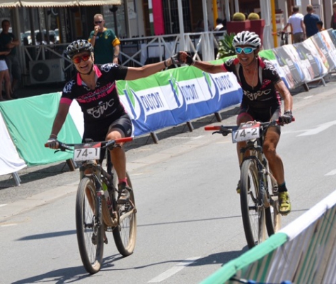 Approaching the finish line at the Cape Pioneer Trek with huge smiles on our faces.