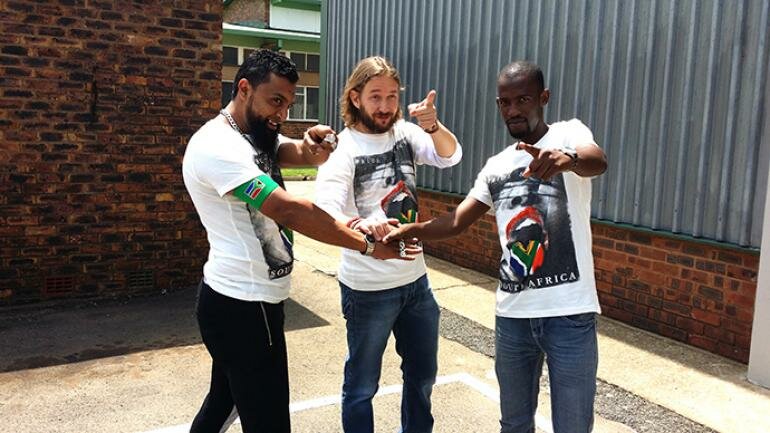 From left to right: Haroon, Dean, and Mandla, South Africa's three finalists in the AXE Space competition. do it now magazine, doitnow, axe, axe space camp, AXE Apollo Space Academy, (A.A.S.A), space