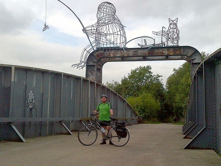 Fat boy on a bicycle