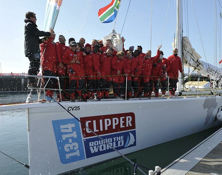 Invest Africa wins race 1 from England to France in Clipper 2013-14 race