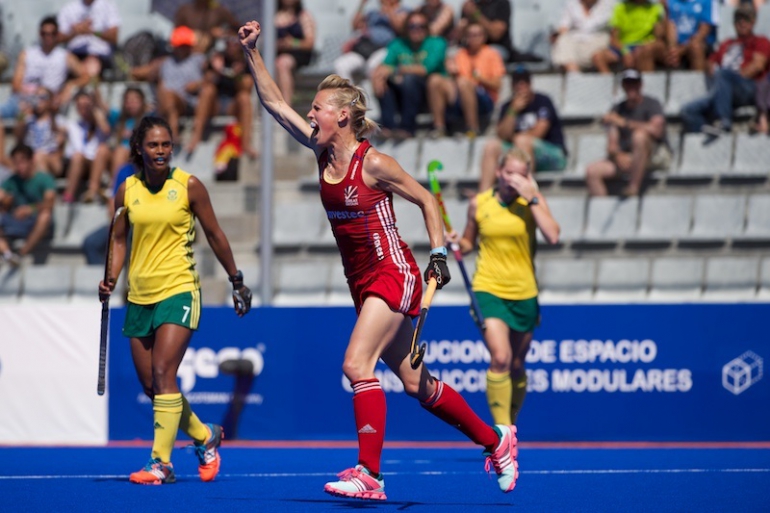 Great Britain beat the South Africa women’s hockey team 2-0 in the World League Semi-Final tournament’s quarter-final match at Campo De Hockey De Valencia in Valencia, Spain Thursday. Great Britain beat the South Africa women’s hockey team 2-0 in the World League Semi-Final tournament’s quarter-final match at Campo De Hockey De Valencia in Valencia, Spain Thursday.