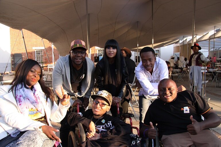 Back Casual Day ambassador Thuli Matlala, Zubz, and TV presenter Lezanne Naidoo, and Patrick Mashegwana . Front Casual Day ambassadors 2J Harmonix and Khumo Moyane Back Casual Day ambassador Thuli Matlala, Zubz, and TV presenter Lezanne Naidoo, and Patrick Mashegwana . Front Casual Day ambassadors 2J Harmonix and Khumo Moyane