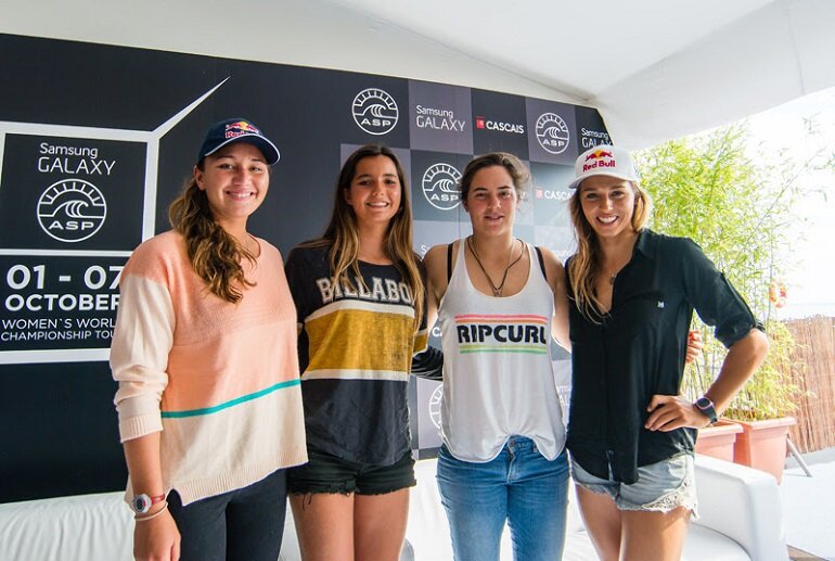 Reigning two-time ASP Women's World Champion and defending event winner Carissa Moore (HAW) is joined by wildcard Teresa Bonvalot (PRT), current ASP World No. 2 Tyler Wright (AUS) and ratings leader Sally Fitzgibbons (AUS). Reigning two-time ASP Women's World Champion and defending event winner Carissa Moore (HAW) is joined by wildcard Teresa Bonvalot (PRT), current ASP World No. 2 Tyler Wright (AUS) and ratings leader Sally Fitzgibbons (AUS).