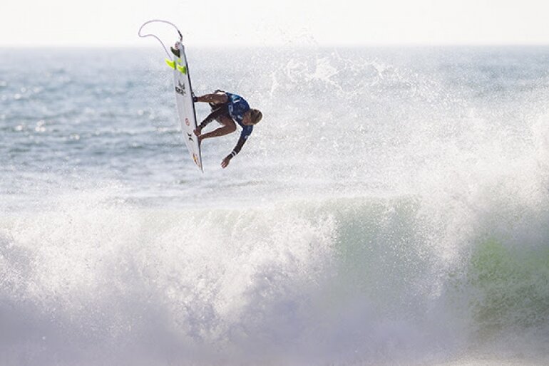 LANDES, Southwest France (Thursday, October 2, 2014): Kolohe Andino of San Clemente, California, USA (pictured) advanced into the Quarterfinals of the Quiksilver Pro France, winning his Round 4 heat on Thursday October 2, 2014. Andino defeated 3X ASP World Champion Mick Fanning and Matt Wilkinson (AUS) posting an excellent 8.67 ride (out of a possible ten), in his two wave tally.