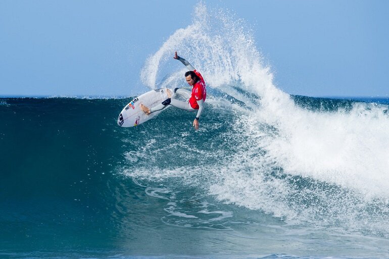 Two times event champion Jordy Smith in action at the JBay Open last year. 