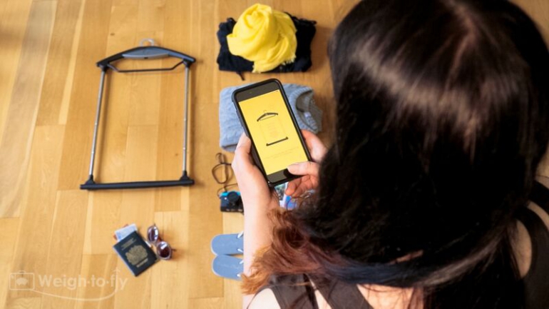 Weigh-to-Fly, a revolutionary extendable luggage scale which sends real-time updates to your phone as you pack your case. Weigh-to-Fly, a revolutionary extendable luggage scale which sends real-time updates to your phone as you pack your case.