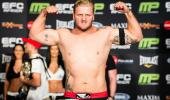 Heavyweight champion Andrew van Zyl at the EFC AFRICA 26 weigh-in
